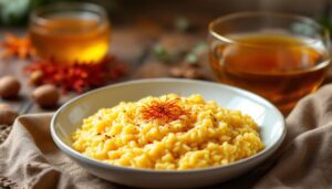 scopri il segreto del risotto alla milanese autentico: niente zafferano in polvere, ma ingredienti naturali per un colore perfetto e un sapore genuino.